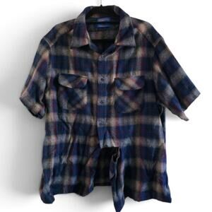 Flawed Vintage Pendleton Men’s 2XL Plaid Wool Shirt Made USA 100% Wool